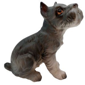 Schnauzer Figurine Vintage Dog Figure Norcrest Made in Japan Collectible Ceramic